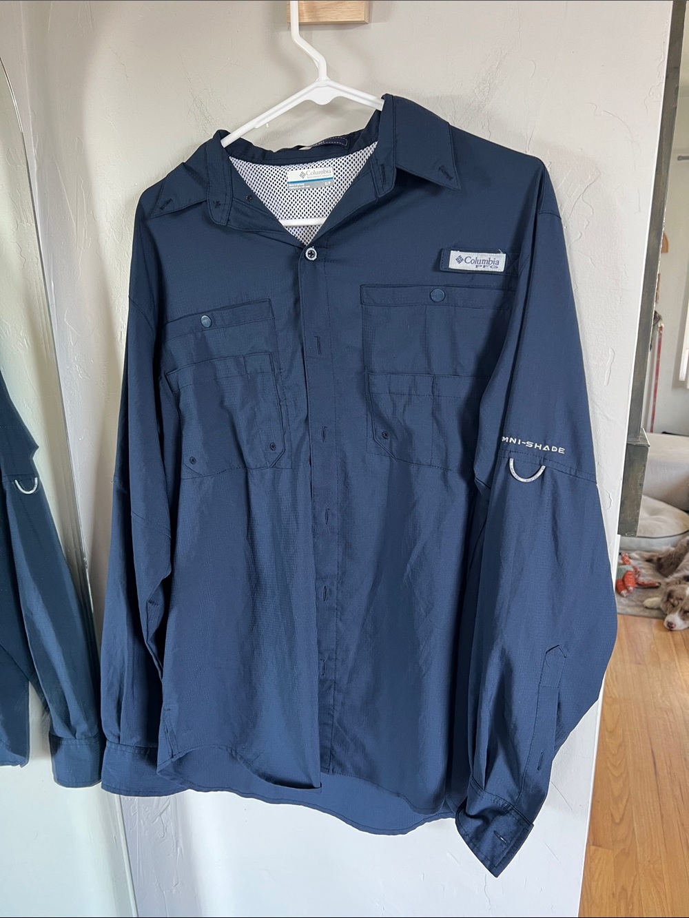 Columbia Navy Blue Men's Long-Sleeve Fishing Shirt